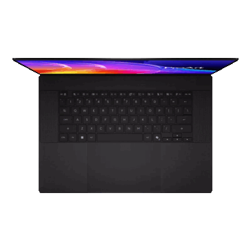 Widok tylnej części i klawiatury modelu Asus ProArt P16 w kolorze czarnym