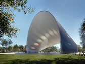System solarny i dostawca cienia: Rendering "Arch of Time", instalacji wykonanej z ogniw słonecznych (źródło: Land Art Generator, rendering autorstwa Riccardo Mariano)