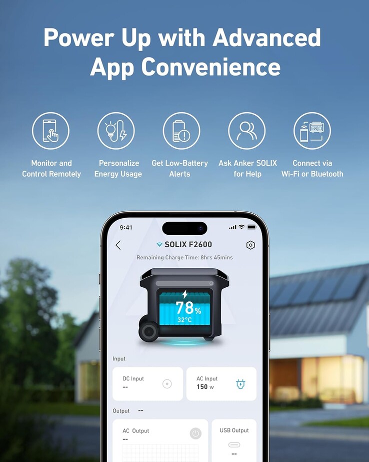 Przenośna stacja zasilająca Anker SOLIX F2600 ma funkcje sterowania i wglądu oparte na aplikacji. (Źródło zdjęcia: Anker)