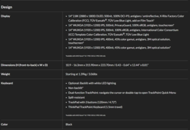 Specyfikacja Lenovo ThinkPad P14s Gen 6 AMD (źródło obrazu: Lenovo)