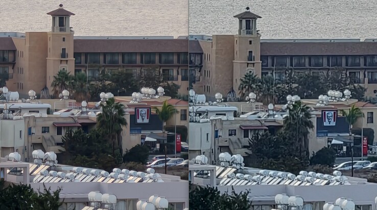 Po lewej: Vivo X300 Pro 85 mm, powiększenie 200 MP. Po prawej: Vivo X300 Pro 85 mm powiększenie 12 MP.