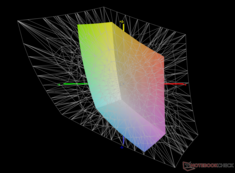vs. Adobe RGB: 40,7% pokrycia