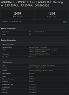 Zestawienie Geekbench Ryzen 9 8940H (zdjęcie za pośrednictwem Geekbench)