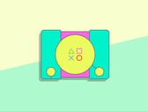 Artystyczna ilustracja przedstawiająca oryginalną konsolę Sony PlayStation.