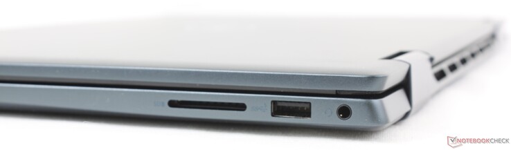 Prawo: Czytnik kart SD, USB-A 3.2 Gen. 1, zestaw słuchawkowy 3,5 mm