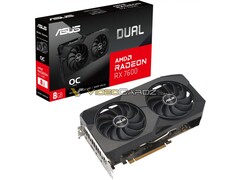 ASUS podobno nie wprowadzi nowych konstrukcji coolerów dla swoich kart RX 7600. (Źródło: ASUS/VideoCardz)