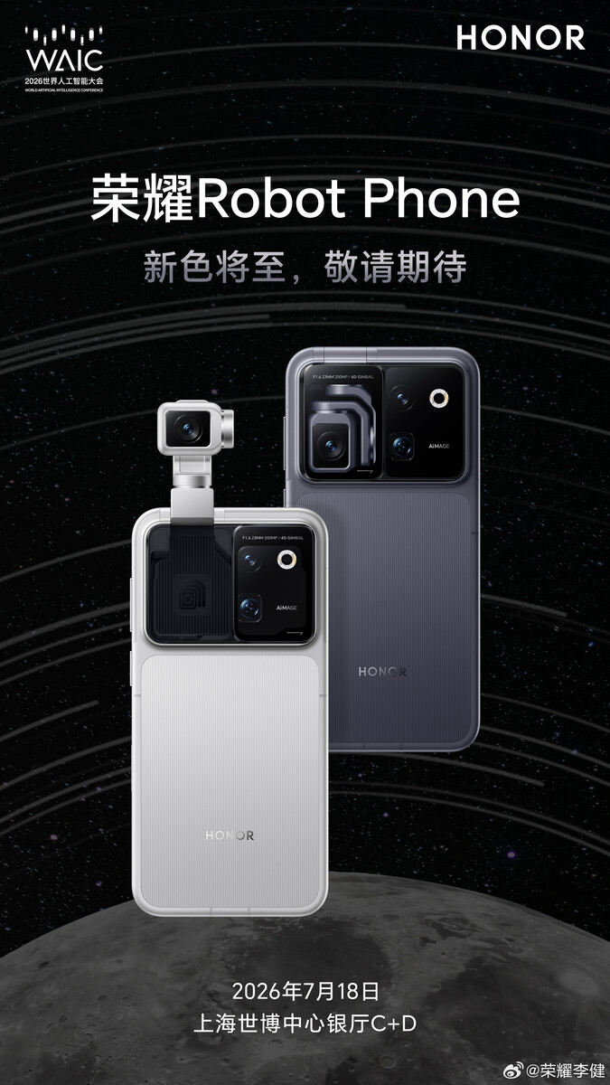 Telefon Honor Robot trafi do sprzedaży w Chinach 18 lipca 2026 r.