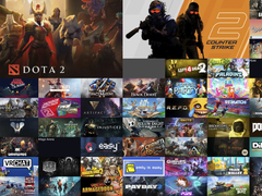 Narzędzie playtime-panorama automatycznie skaluje kafelki każdej gry w zależności od czasu gry, wykorzystując dynamiczne siatki CSS. Na zdjęciu - kolaż stworzony przy użyciu tego narzędzia. (Źródło obrazu: Playtime-panorama)