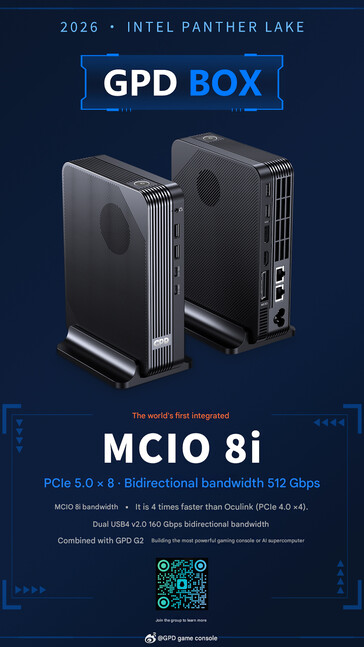 Zasilany przez Panther Lake mini PC Box z MCIO (tłumaczenie maszynowe)