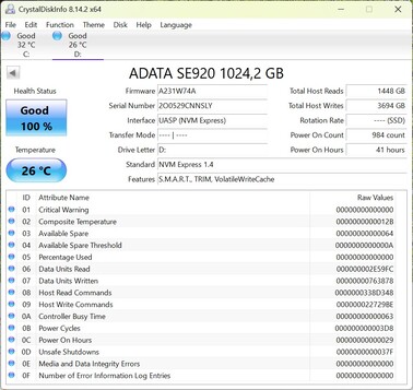 Sprawdzenie wydajności z ADATA SE920 przez USB-C