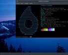 Pulpit OmegaLinux 2026.02.21 z oknem terminala pokazującym nową podstawową wersję Arch Linux