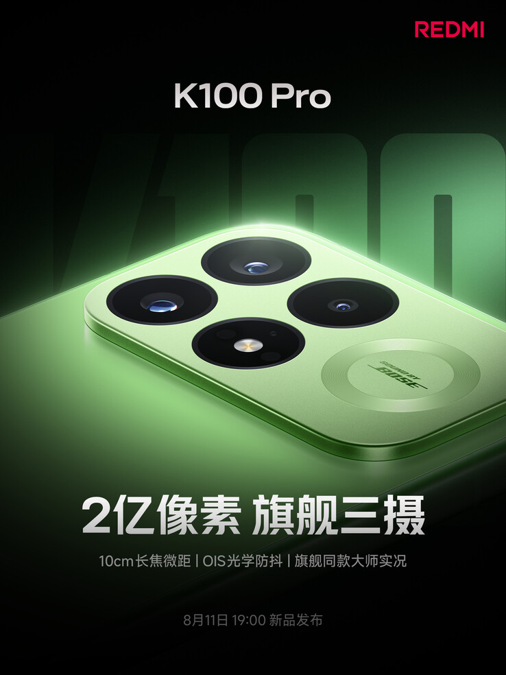 Model Redmi K100 Pro jest wyposażony w główny aparat o rozdzielczości 200 MP z optyczną stabilizacją obrazu (OIS).