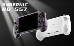 Gamingowy handheld Anbernic RG 557 będzie dostępny w dwóch kolorach - fioletowym i białym. (Źródło obrazu: Anbernic)