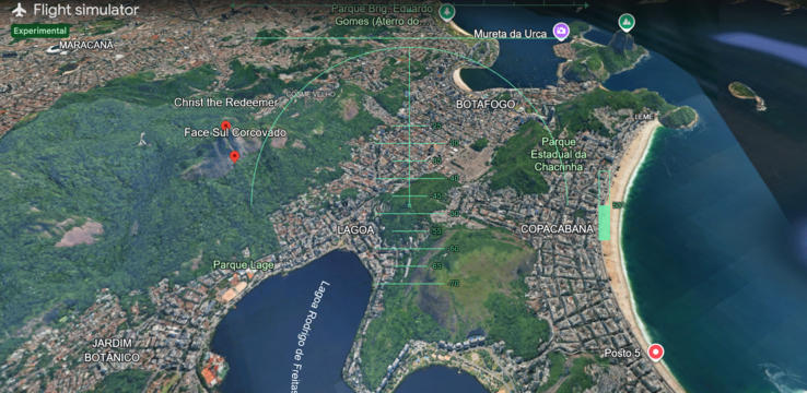 Lot eksperymentalny nad Rio de Janeiro.