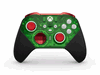 Kontroler bezprzewodowy Xbox Elite Series 2 Core w kolorze zielonym i czerwonym.