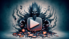 YouTube jako zła istota (wygenerowane przy użyciu DALL-E 3)