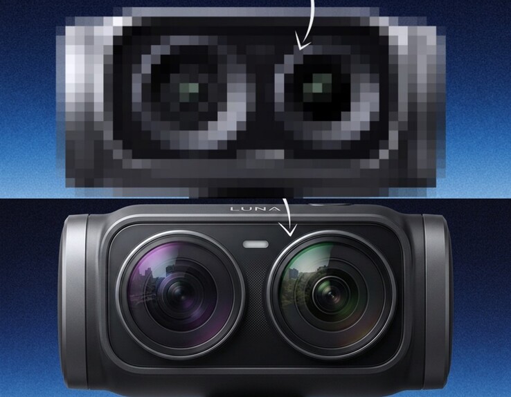 Interpretacja Gemini wyciekłego projektu Insta360 Luna Ultra.