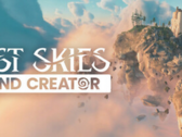 Baner promocyjny gry Lost Skies: Island Creator, przedstawiający pływające podniebne wyspy i starożytne ruiny zawieszone ponad chmurami (źródło obrazu: Bossa Studios via Steam)