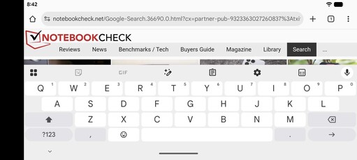 Gboard w trybie poziomym