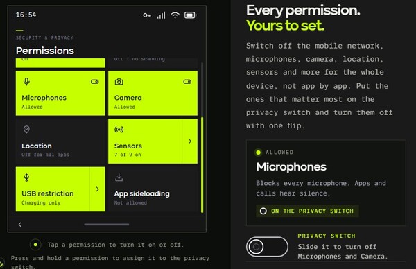BraxOS jest oparty na Androidzie, ale oferuje wiele funkcji ochrony prywatności.