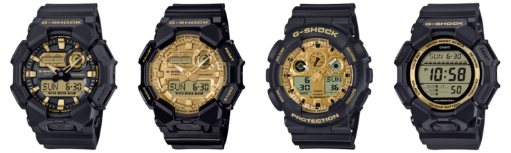 Od lewej do prawej: GA010GB-1A9, GA010GGB-1A9, GA100GGB-1A9 i GD010GB-1A9. (Źródło zdjęcia: Casio)