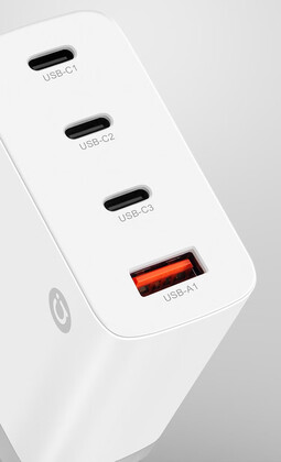 Konfiguracja portów ładowarki Asus a bean o mocy 100 W