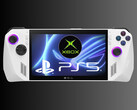 Konsola przenośna Xbox z logo PS5 (źródło zdjęcia: Asus, Microsoft Xbox Gaming, Sony PlayStation)