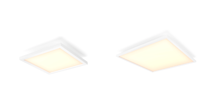 Philips Hue Aurelle Panel Sqaure, mały (po lewej) i Square, duży (po prawej). (Źródło zdjęcia: Philips Hue)