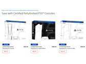 Zrzut ekranu z certyfikowanych odnowionych konsol PlayStation 5 Sony na PlayStation Direct