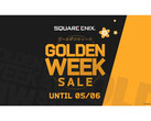 Obrazek promujący wyprzedaż Square Enix Golden Week Sale 2025 z napisem Golden Week pogrubioną czcionką i datami wydarzenia u dołu. (Źródło obrazu: Square Enix)