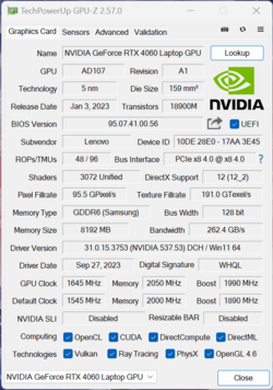 Laptop GPU-Z GeForce RTX 4060