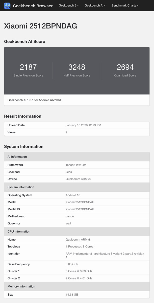 (Źródło obrazu: Geekbench)