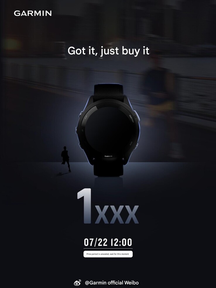 Plakat Garmin Weibo, który wywołał plotki o nowym smartwatchu Forerunner. (Źródło zdjęcia: Garmin)