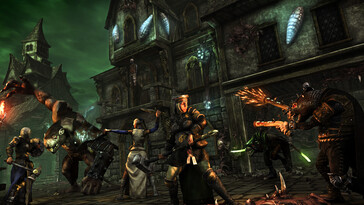 Obraz przedstawiający bitwę w Mordheim: Miasto Potępionych.