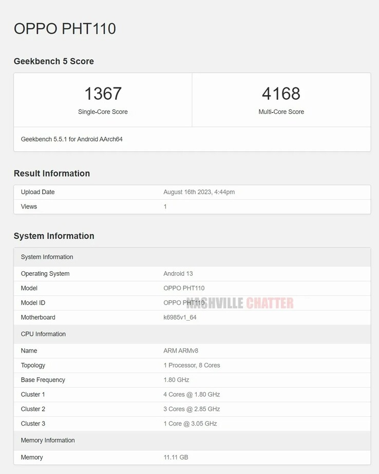 Find N3 Flip wydaje się mieć flagowy chipset 2023 - tylko nie najnowszą wersję. (Źródło: Geekbench via NashvilleChatterClass)