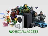 Baner Xbox All Access z pokazanymi konsolami Xbox