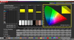 CalMAN ColorChecker (profil: Natywny, docelowa przestrzeń kolorów: P3)