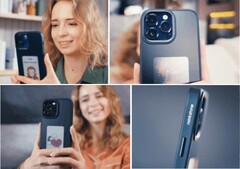 Reink Case C1 zawiera mały, dodatkowy wyświetlacz atramentowy E z tyłu iPhone'a. (Zdjęcie: Reink Stone)