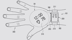 Koncepcja nowego projektora-zegarka. (Źródło: Samsung via USPTO)