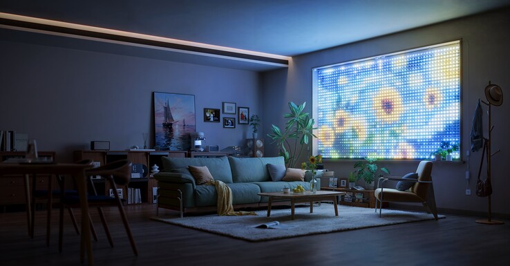 Govee Curtain Lights Pro pokazane w salonie (źródło zdjęcia: Govee PR)