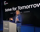 Przewodnicząca MKOl Kirsty Coventry wygłasza uwagi podczas ceremonii mianowania globalnego ambasadora Samsung Solve for Tomorrow