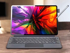 12,6-calowy tablet Mouse Computer M2 2-w-1 OLED może być używany jako tablet lub laptop.