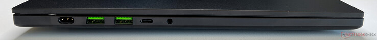Po lewej: zasilanie, 2x USB-A 3.2 Gen.2, USB-C 4.0 (40 Gbit/s, DisplayPort 1.4, Power Delivery 3.0), audio 3,5 mm