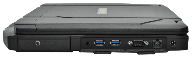 Bateria, zestaw słuchawkowy 3,5 mm, 2 x USB-A 3.1 Gen 2, RS-232, RJ45 LAN