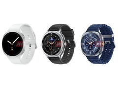 Nieoficjalne rendery Galaxy Watch8 (po lewej), Galaxy Watch8 Classic (po środku) i Galxy Watch Ultra 2025 (po prawej). (Źródło zdjęcia: Android Headlines)