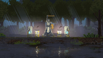 Zdjęcie przedstawiające posąg w grze „Kingdom: New Lands”