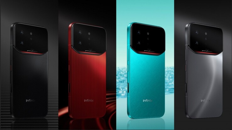 Infinix Note 60 Ultra jest dostępny w kolorach Torino Black, Monza Red, Amalfi Blue i Roma Silver