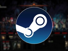 Obraz przedstawiający grę Darkest Dungeon i logo Steam na białym tle. 