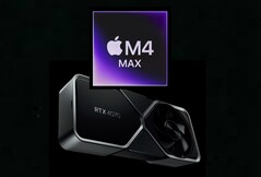 Applem4 Max wymienia ciosy z RTX 4070 Desktop GPU w benchmarku Blender. (Źródło obrazu: Apple, Nvidia)