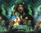 Avengers: Oczekuje się, że w filmie pojawi się 60 bohaterów z serii Avengers, X-Men i Fantastic Four. Na zdjęciu - plakat filmowy wykonany przez fanów z logo filmu obok wielu postaci Marvela. (Źródło obrazu: VISCOM Creative na Poster Supply)